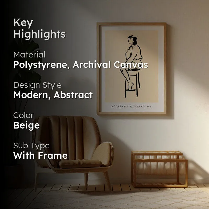 Pensive Moment Archival Canvas Wall Art - Natural Brown Frame media 2