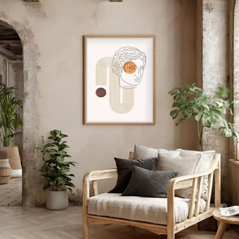 Modern Muse Canvas Wall Painting With Brown Frame media 5
