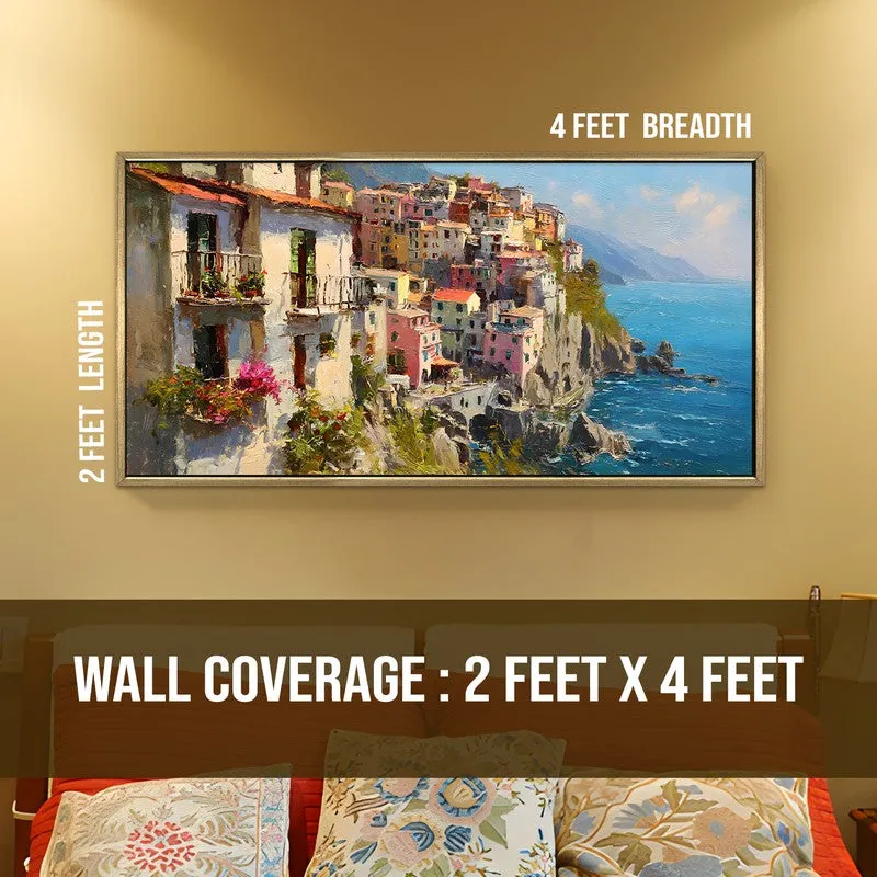 Seaside Mosaic Canvas Wall Painting With Frame media 9