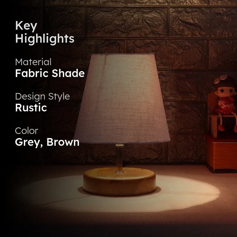 Petricho Fabric Table Lamp - Grey,Brown media 2