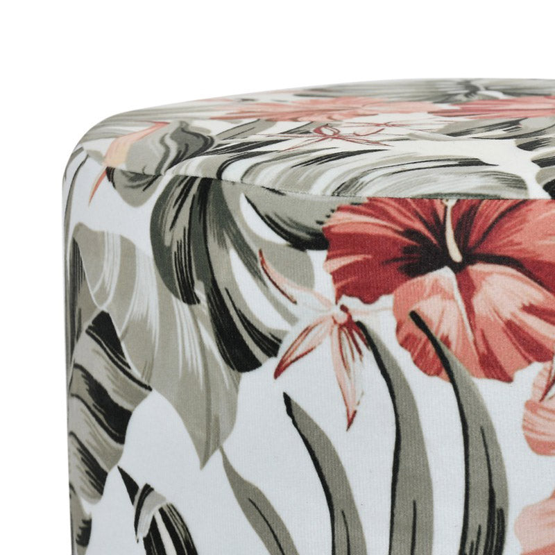Avira Floral Velvet Pouffe - Multicolor media 4