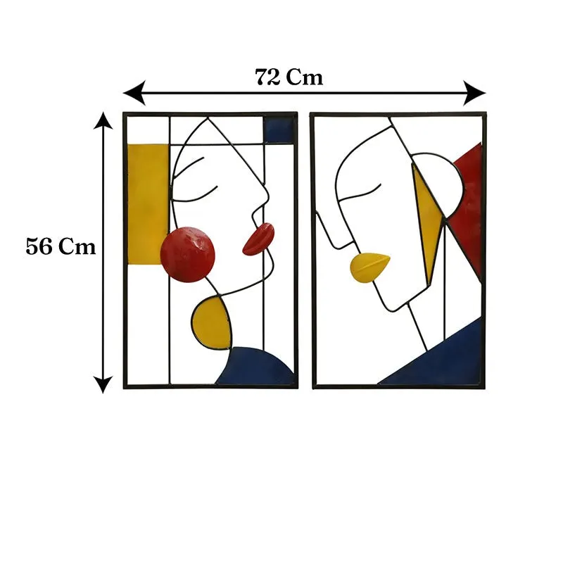 Lines & Faces Metal Wall Accent - Set Of Two media 7
