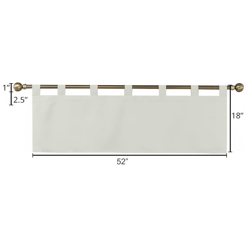 Tab Tale Flat Curtain Valance (Ivory) - Set Of Two media 8