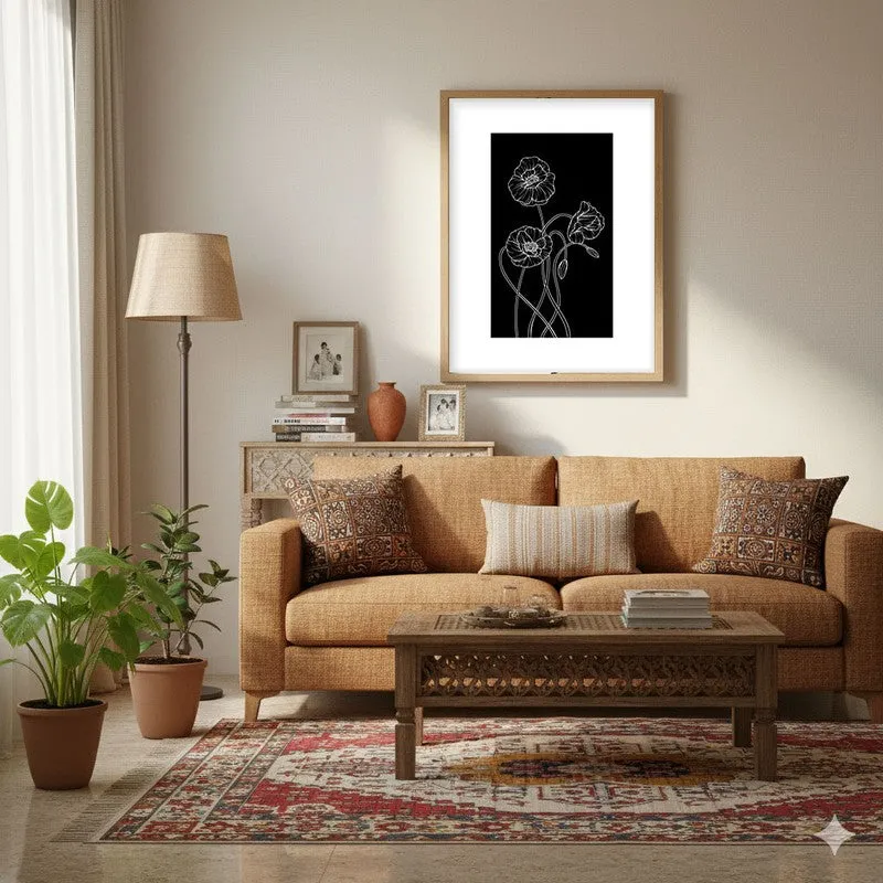 Dark Garden Canvas Wall Painting With Brown Frame media 4