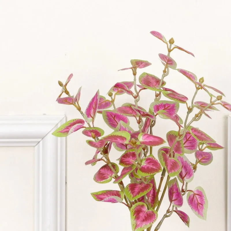 Artificial Coleous Plant With Black Fiber Pot (Pink) - 1 Feet media 6