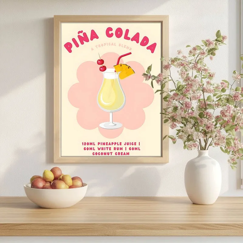 Pina Colada Archival Canvas Wall Art - Brown media 1