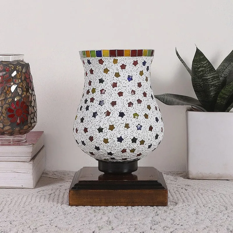 Spektrum Mosaic Glass Table Lamp With Wooden Base - Multicolor media 4