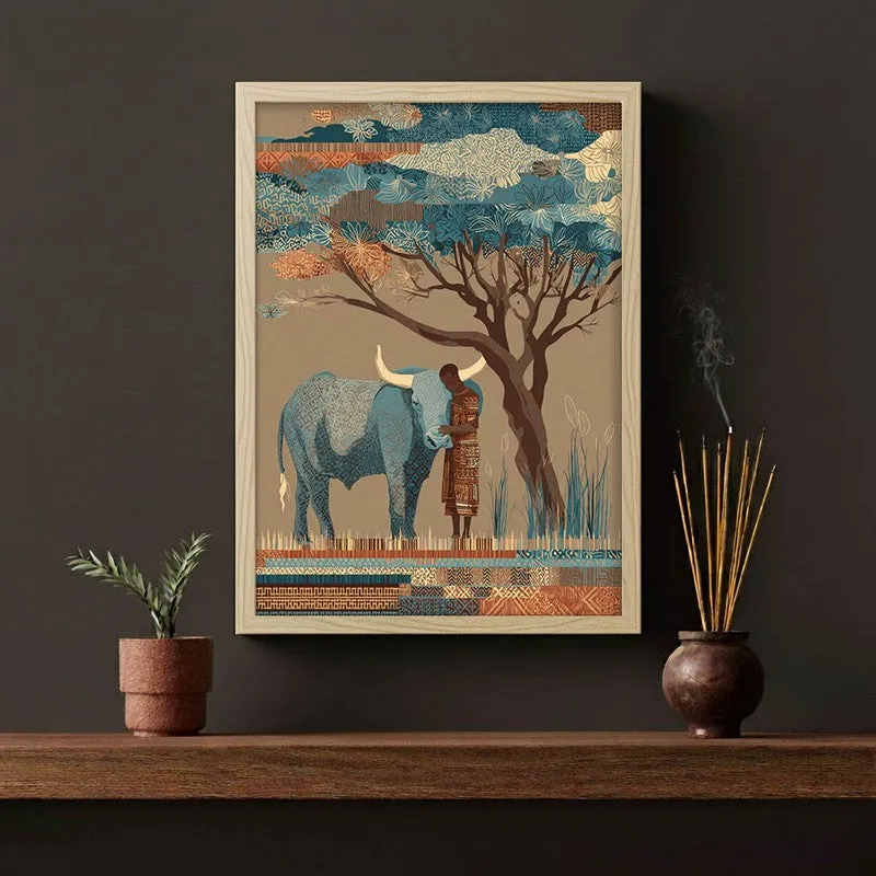 Prakriti Canvas Wall Painting With Brown Frame media 3