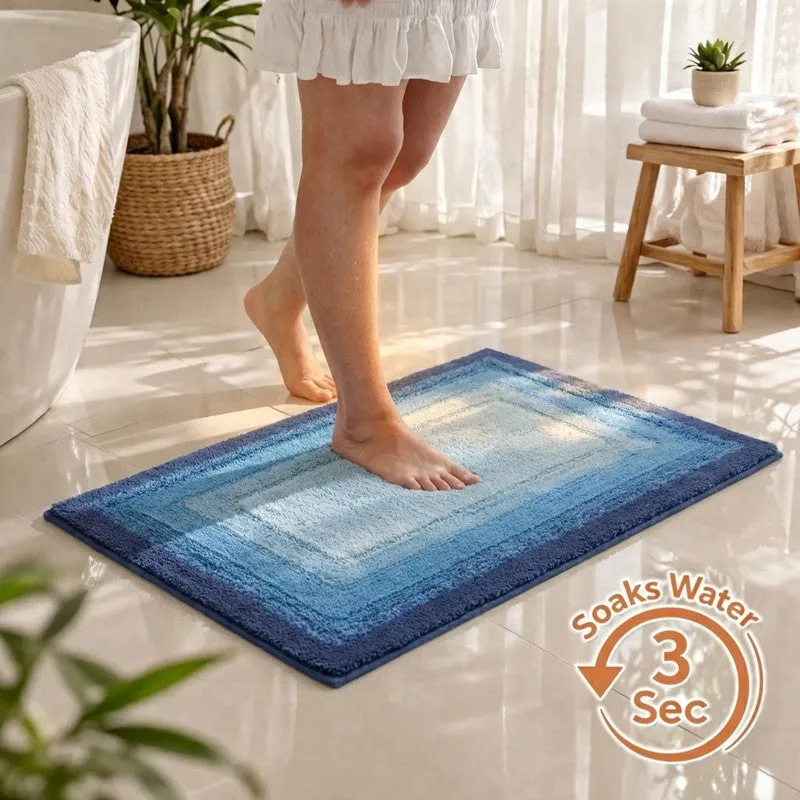 Dryora Cotton Bath Mat - Blue media 1