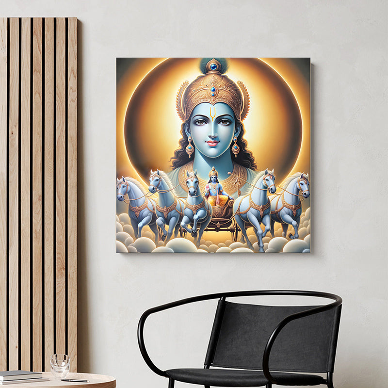 Adithya Ratha Poly Canvas Wall Painting