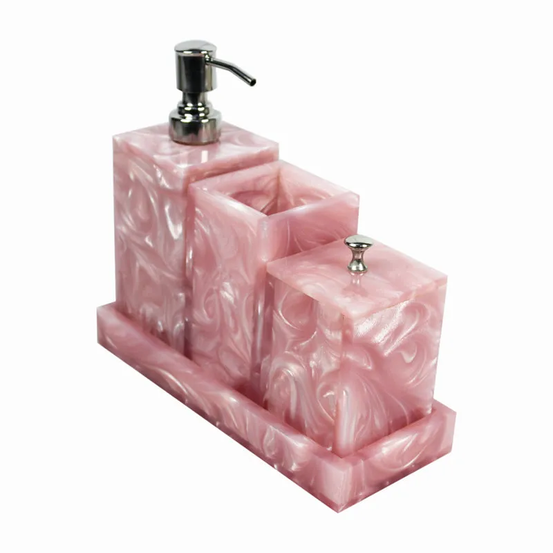 Svela Resin Bathroom Set (Pink) - Four Piece Set media 6