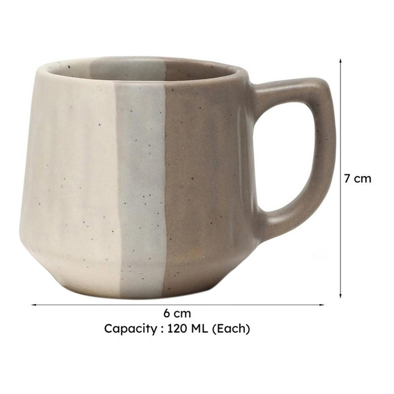 Rustic Ceramic,Stoneware Tea Cup (120 mL Each) - Set Of Six media 6