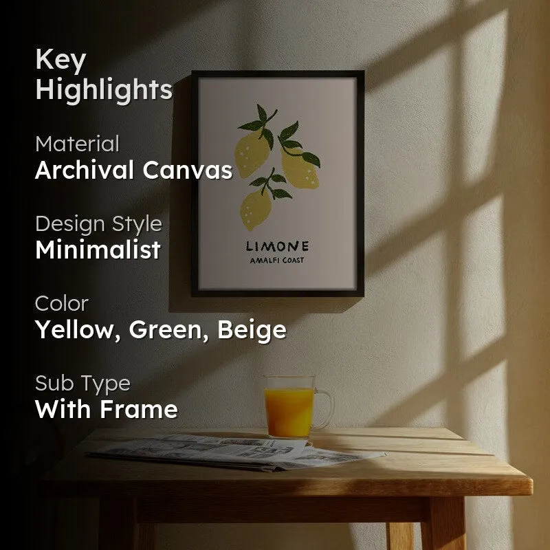 Limone Archival Canvas Wall Art - Black media 2