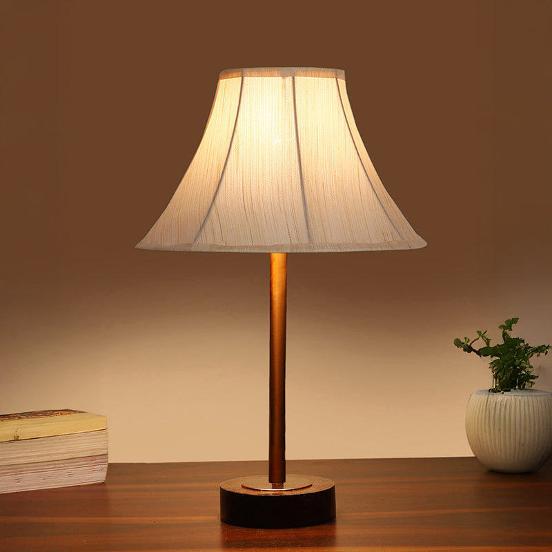 Ceylon Arc Rodin Wooden Table Lamp - OffWhite,Copper,Brown