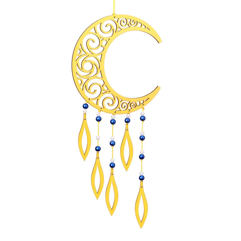 Carved Crescent Dream Catcher - Yellow media 4
