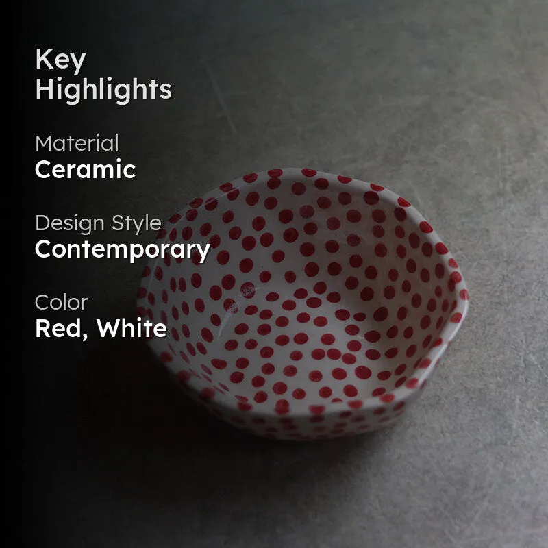 Otello Ceramic Snack Bowl (Red) - 200 mL media 2