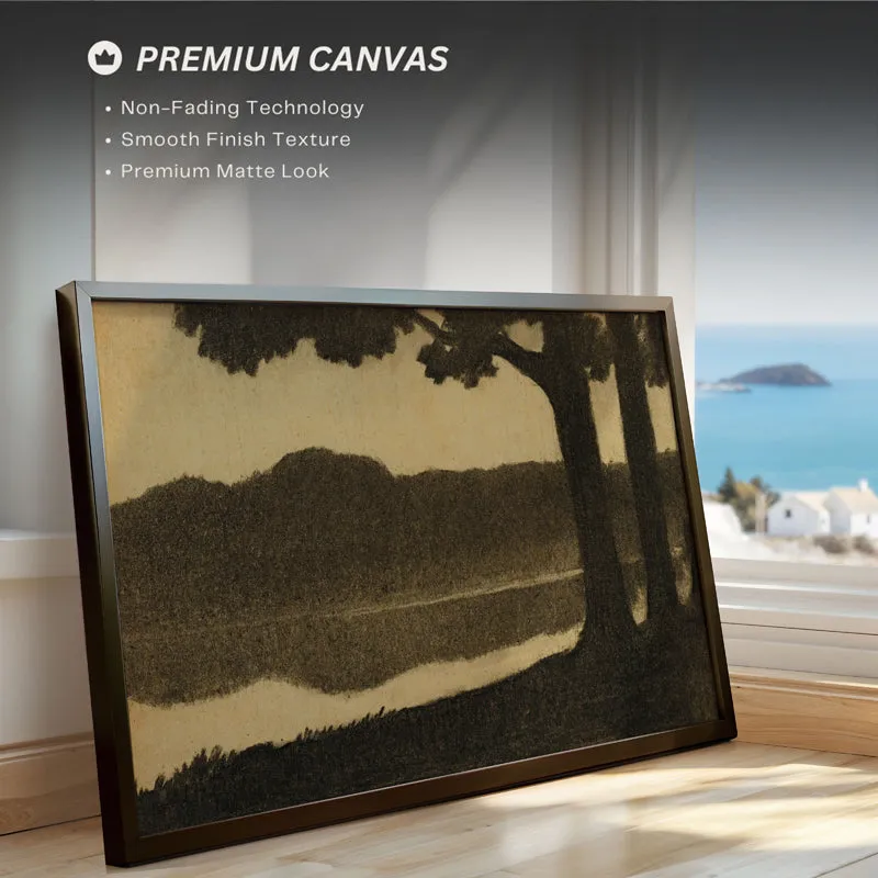 Reflective Lakes Wood Wall Art With Frame - Black media 4