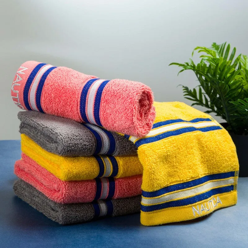 Nautica Dove Dual Down Cotton Hand Towel (Yellow,Lilac & Grey) - Set Of Six media 3