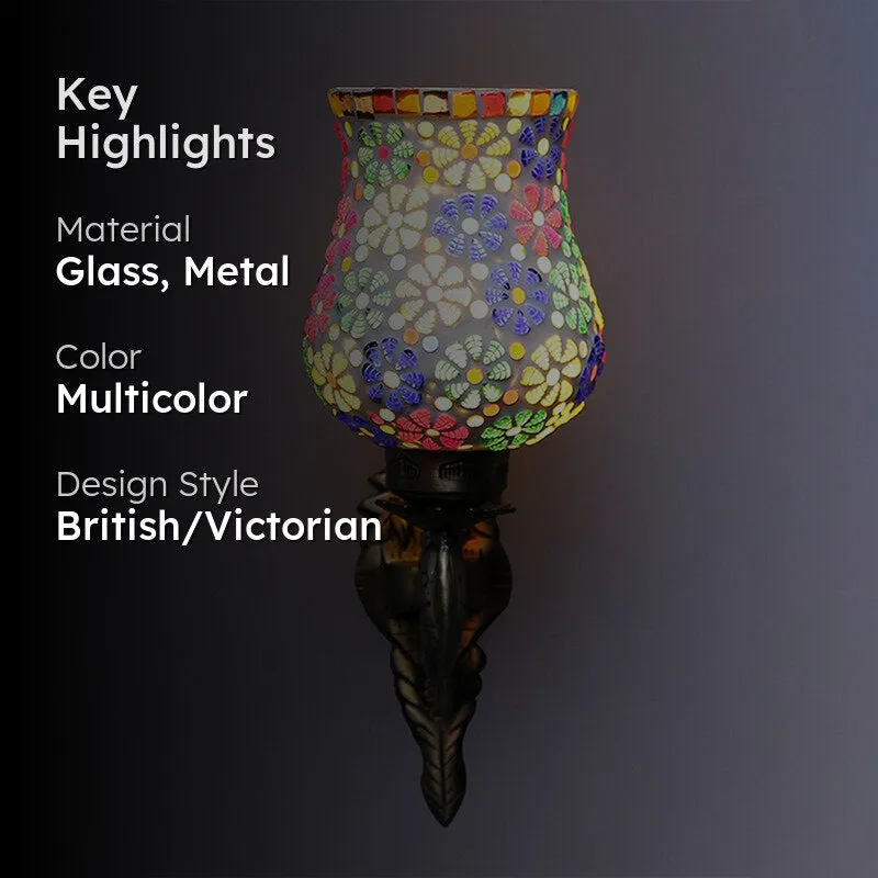Liva Ziada Mosaic Glass & Metal Wall Lamp media 2