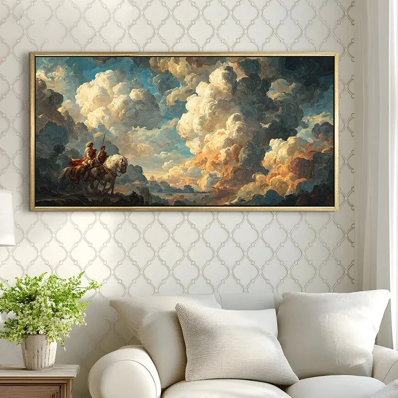 Pilgrims of the Sky Canvas Wall Painting With Frame media 4