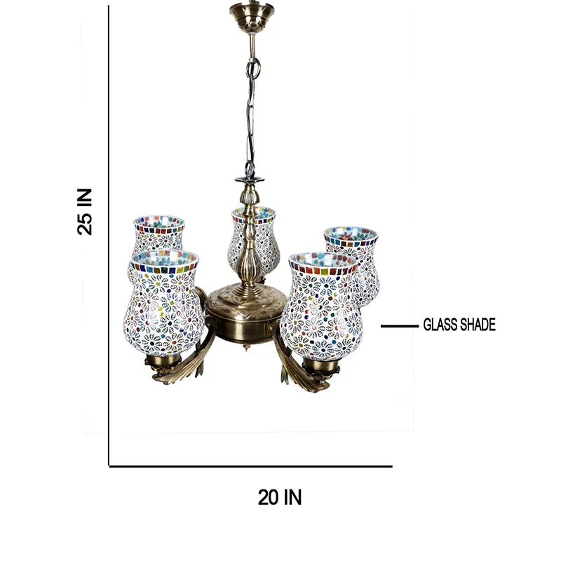 Omra Vistara Mosaic Bronze Ceiling Lamp - Multicolor media 5
