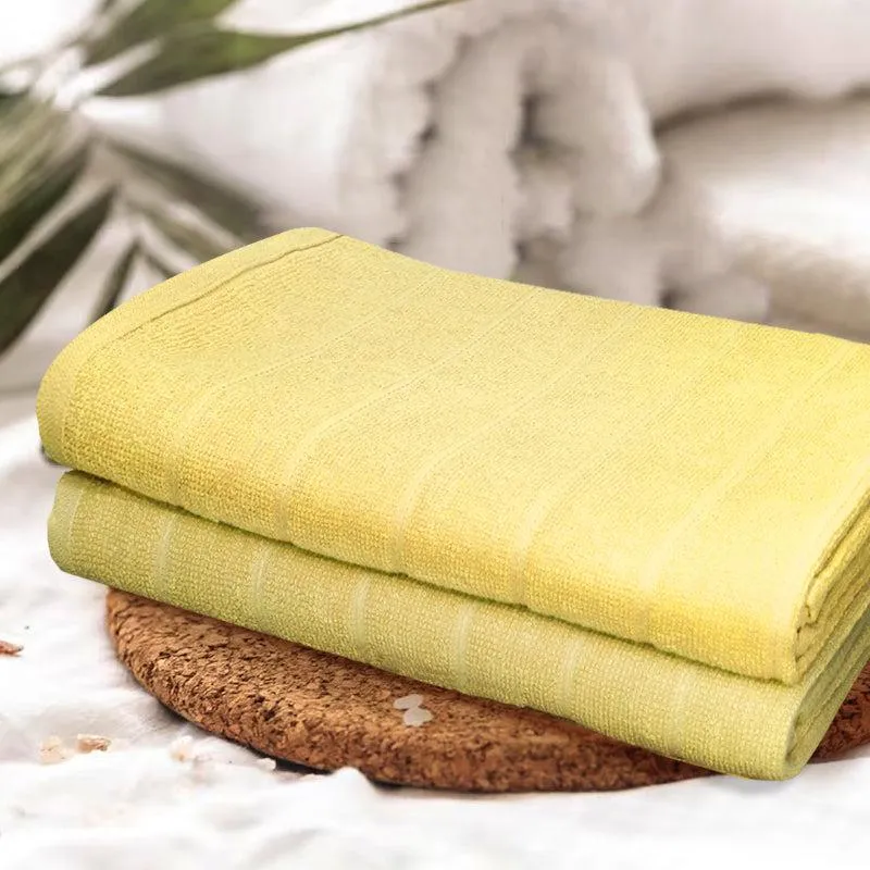 Sarda Bath Towel (Yellow) - Set Of Two media 1