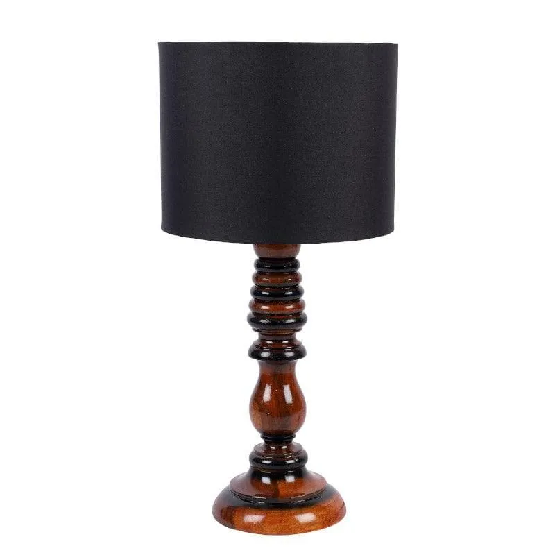 Blace Rustic Fabric Table Lamp - Black,Brown media 4