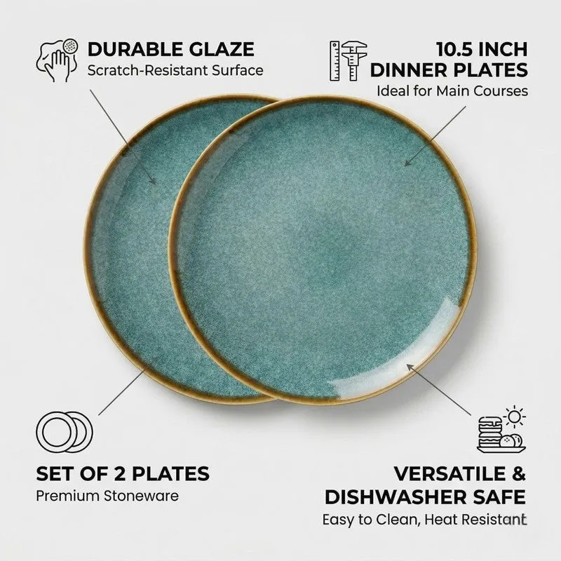 Ceramic Dinner Plates (Aqua Blue) - Set of Two media 7