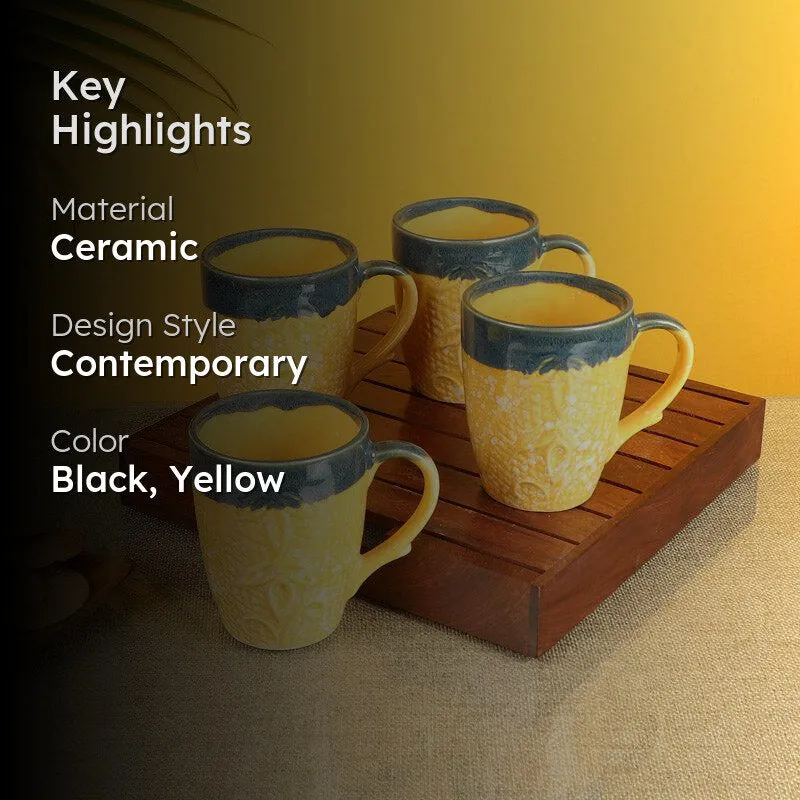 Rishit Ceramic Tea Cup (150 mL Each) - Set of Four media 2