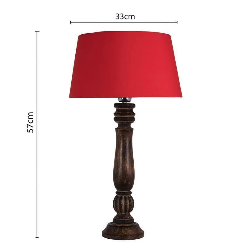 Vintage Victorian Fabric Table Lamp - Red,Brown media 5