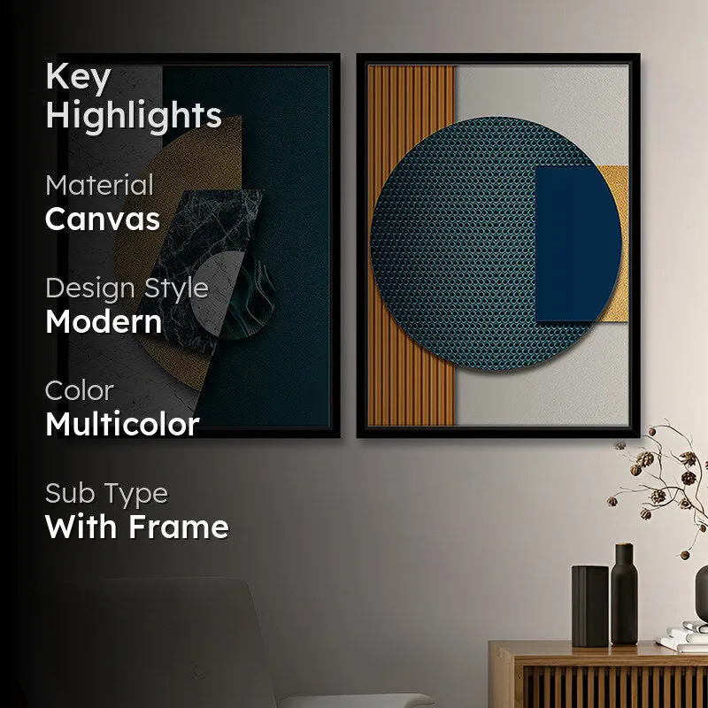 Geometry Of Green Wall Art - Set Of Two media 2