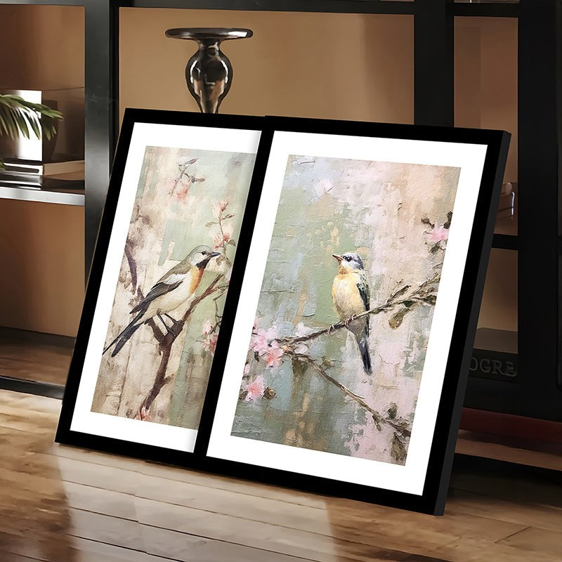 Sakura Birds Wall Art With Frame - Set Of Two media 6