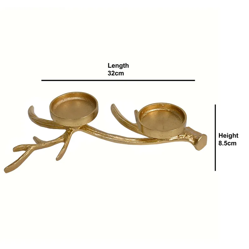 Antler Charm Candle Holder - Golden media 6