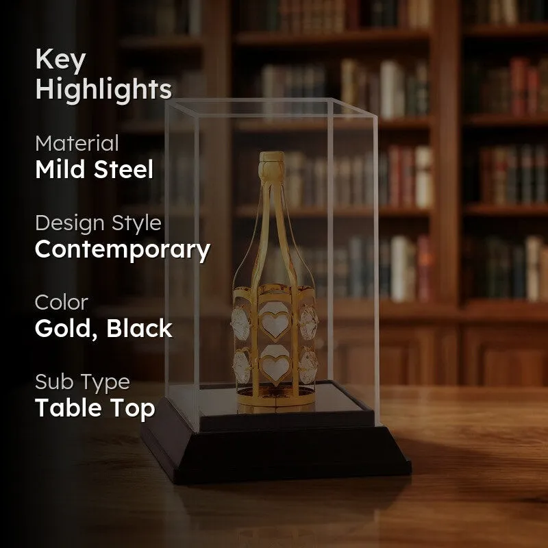 Majestic Bottle 24K Gold Plated Mild Steel Showpiece media 2
