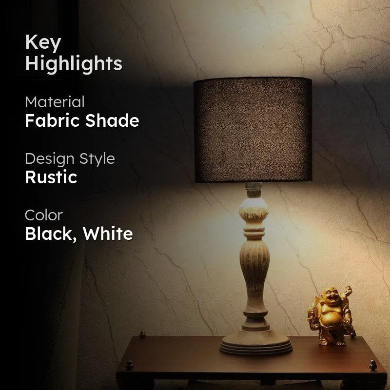 Bisara Vidara Fabric Table Lamp - Black,White media 2