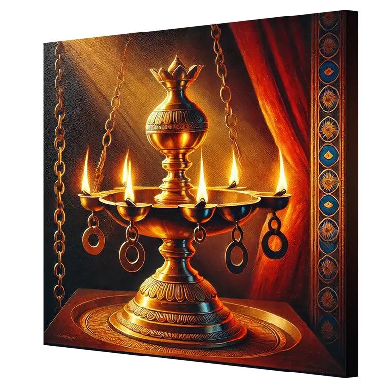 Brass Lamp Glow Wall Painting media 5
