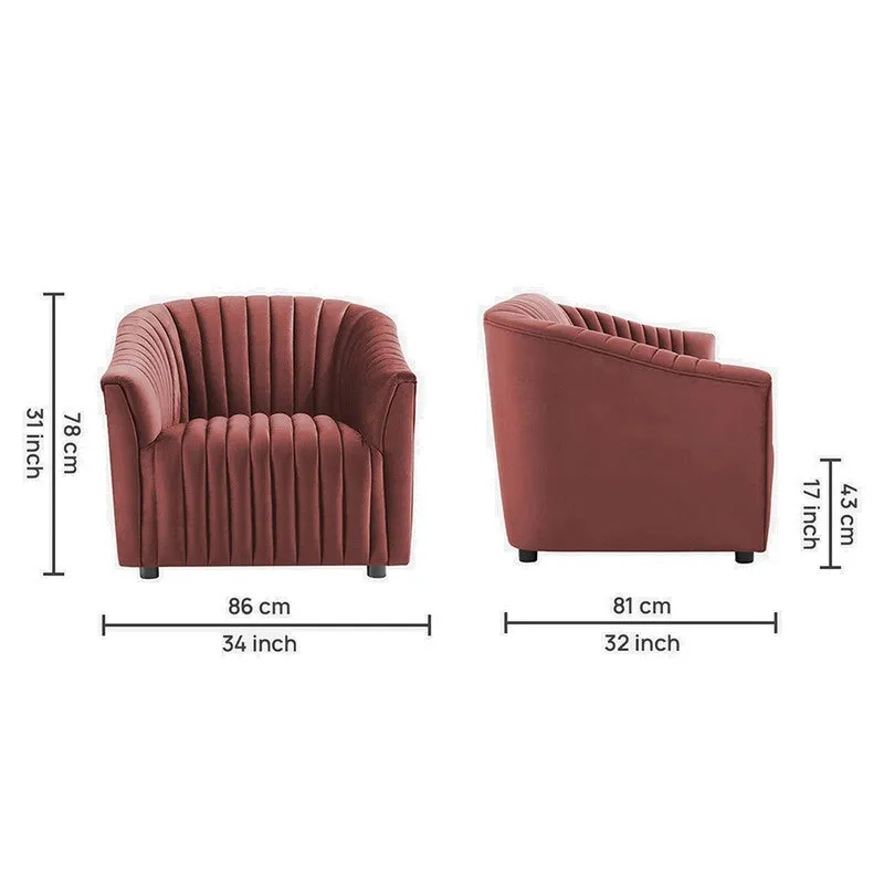 Urbanix Neem Wood Accent Chair - Pink media 10