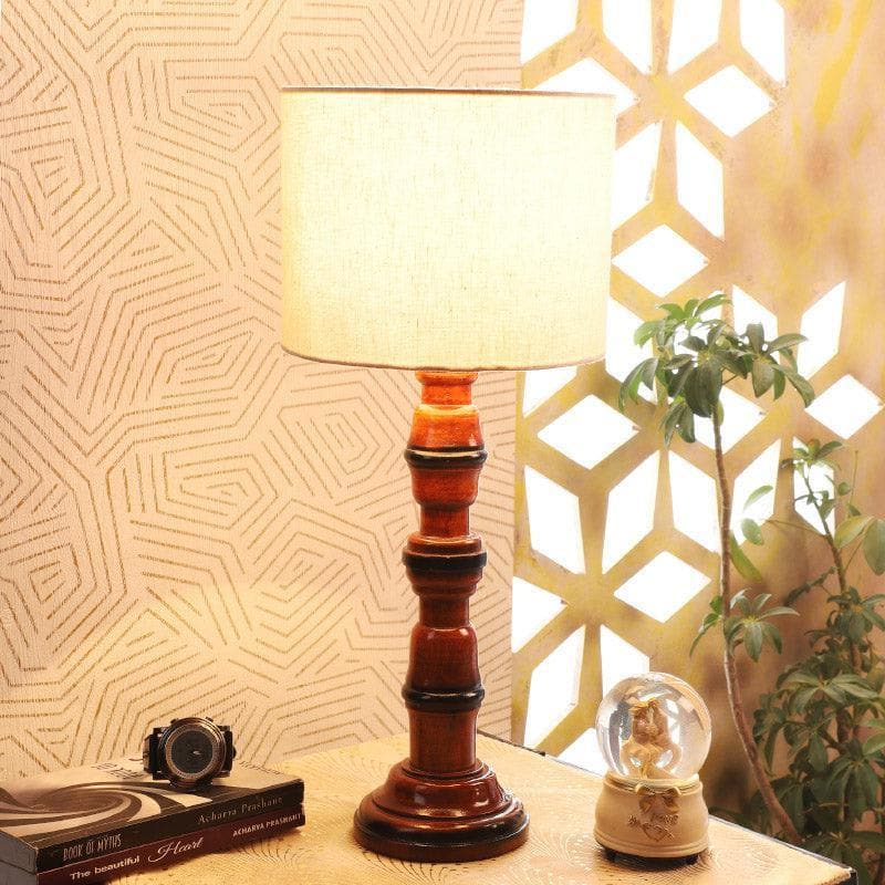 Jogar Winde Fabric Table Lamp - Grey,Brown