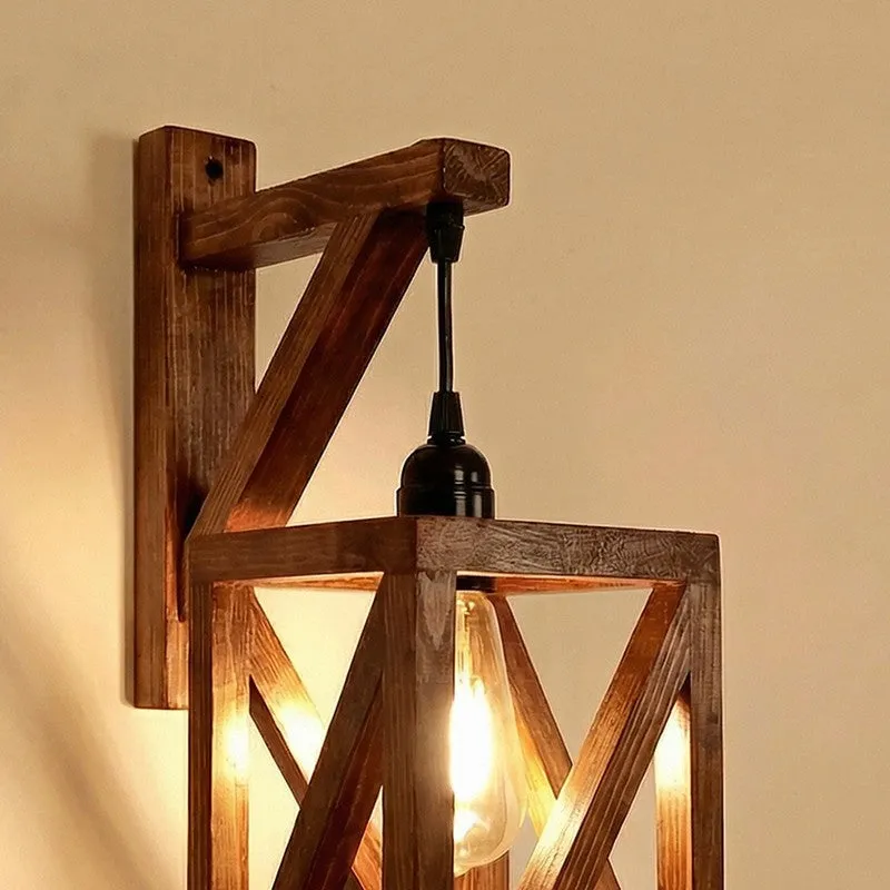 StrataGlow Wooden Wall Lamp - Brown media 5
