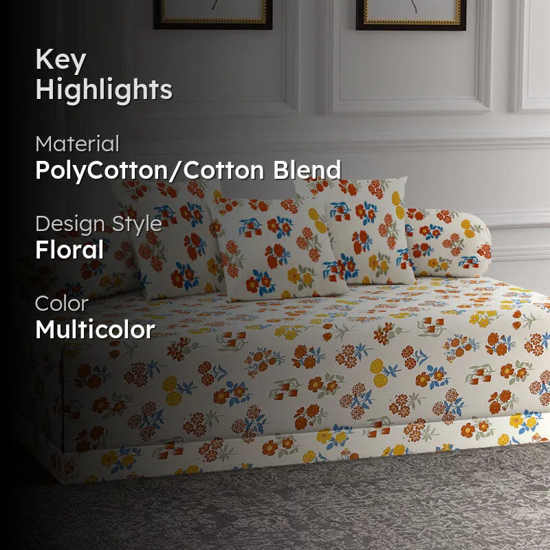 Busy Blooms Diwan Set - Six Piece Set media 2