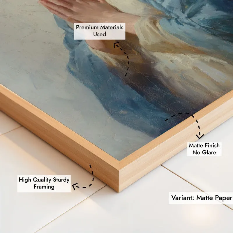 Divine Calm Archival Paper Wall Painting With Brown Frame media 6