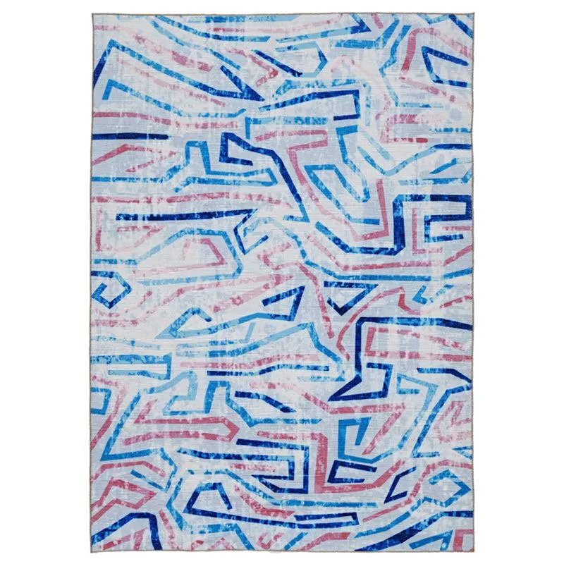 Zubid Abstract Carpet - Blue media 1