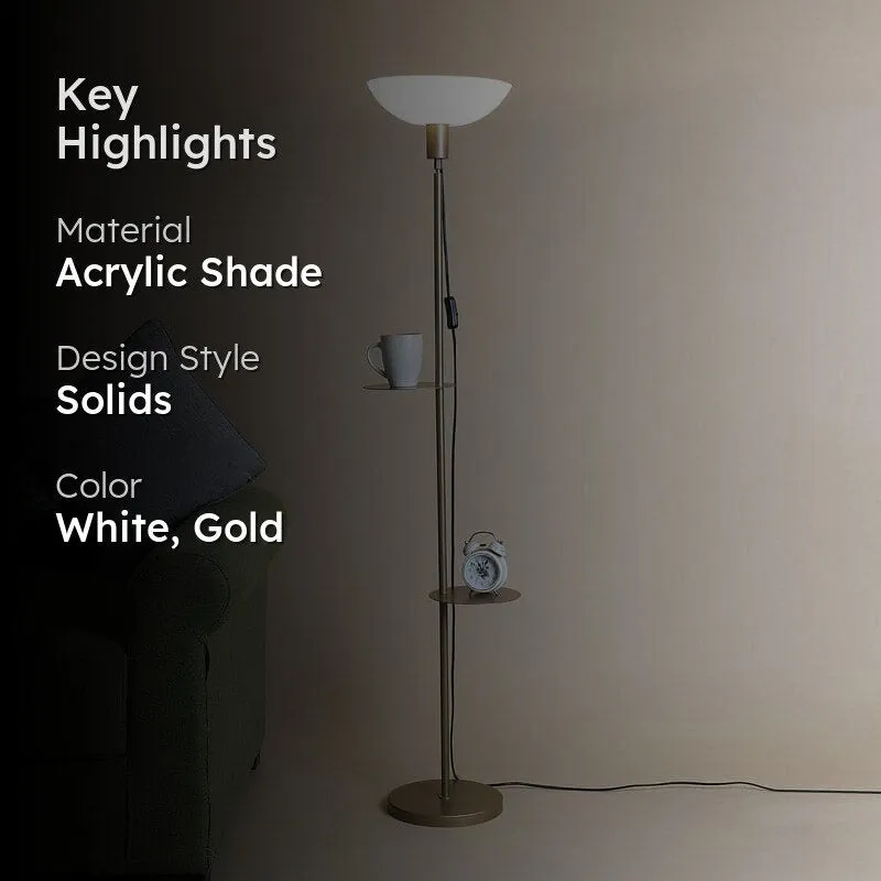 Corvina Gold Floor Lamp With Shelf media 2