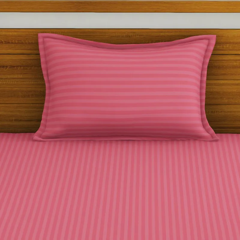 Hilton Cotton Bedsheet (Coral Pink) - 210 TC media 3
