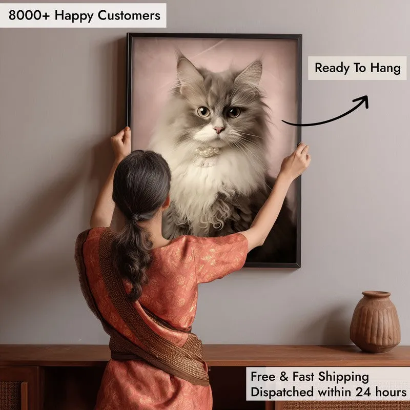 Cat Portrait Archival Canvas Wall Art - Black Frame media 6