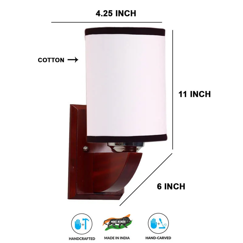 A La Mode Cylindrical Wooden Wall Lamp media 7