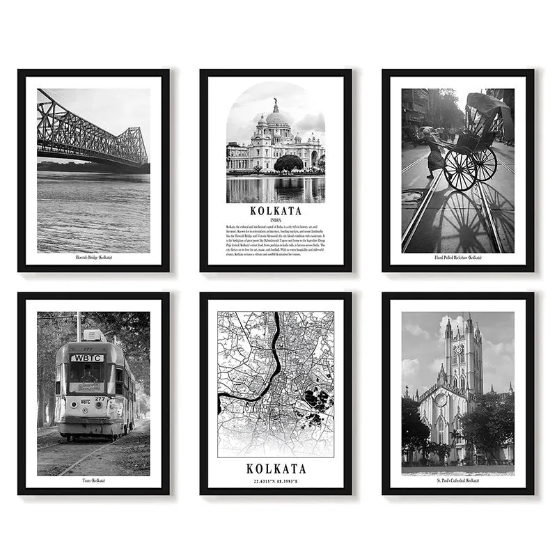 Monochrome Monuments V Wall Art With Frame - Set Of Six media 4