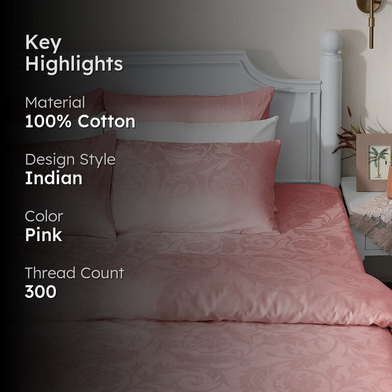 Bloom Bold Jacquard Duvet Cover - Cameo Rose media 2