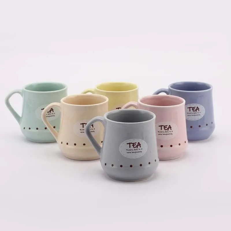 Happy Ceramic Tea Cup (190 mL Each) - Set of Six media 5