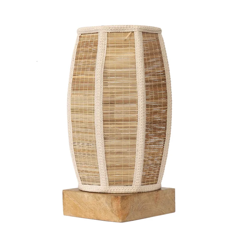 Wovara Edge Bamboo Table Lamp - Beige media 6